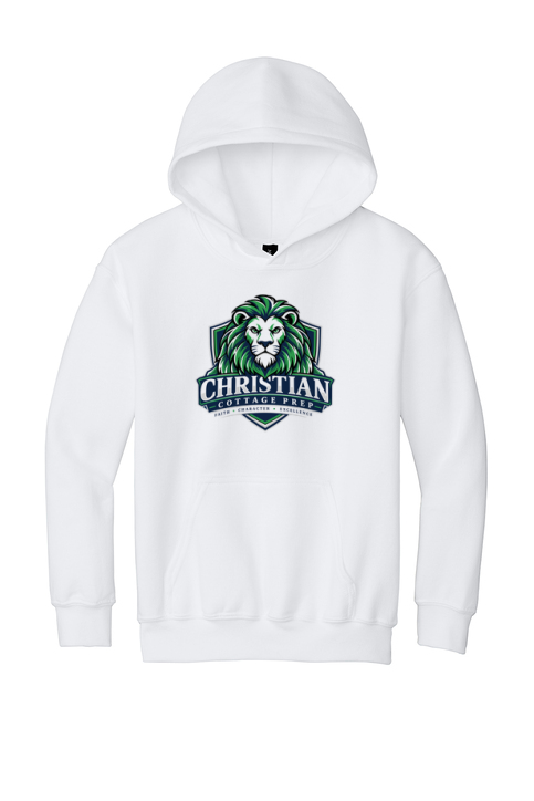 Christian Cottage Prep Youth Logo Full Chest One Sided Hooded Sweatshirt