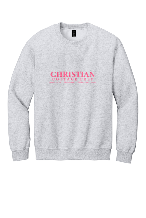 Christian Cottage Prep Pink Logo Full Chest Sweatshirt