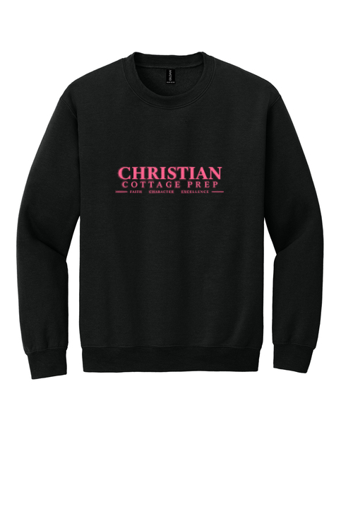 Christian Cottage Prep Pink Logo Full Chest Sweatshirt