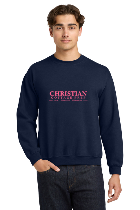 Christian Cottage Prep Pink Logo Full Chest Sweatshirt