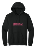 Christian Cottage Prep Pink Logo Full Chest One Sided Hooded Sweatshirt