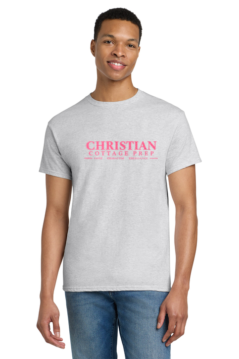 Christian Cottage Prep Pink Logo Full Chest T-Shirt