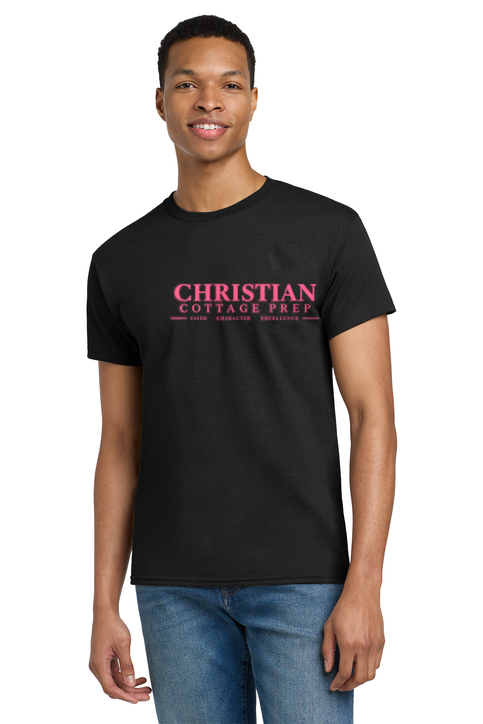 Christian Cottage Prep Pink Logo Full Chest T-Shirt