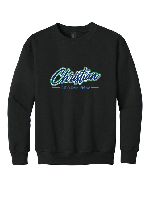 Christian Cottage Prep Youth Script Logo Full Chest Sweatshirt