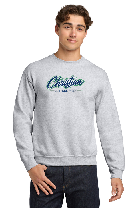 Christian Cottage Prep Script Logo Full Chest Sweatshirt