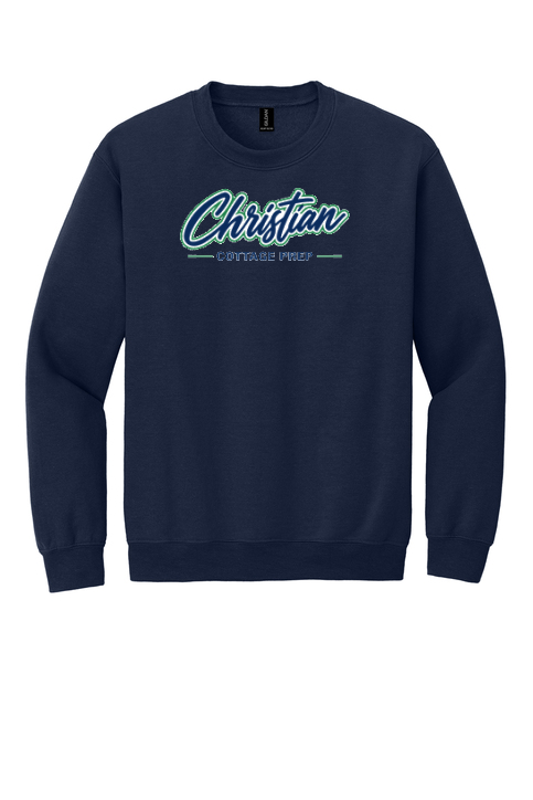 Christian Cottage Prep Script Logo Full Chest Sweatshirt