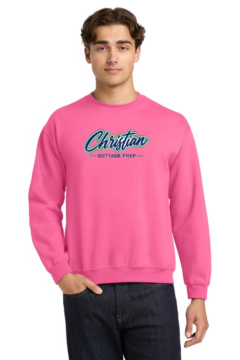 Christian Cottage Prep Script Logo Full Chest Sweatshirt