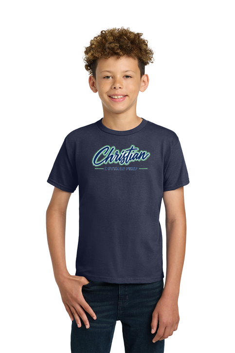 Christian Cottage Prep Youth Script Logo Full Chest T-Shirt