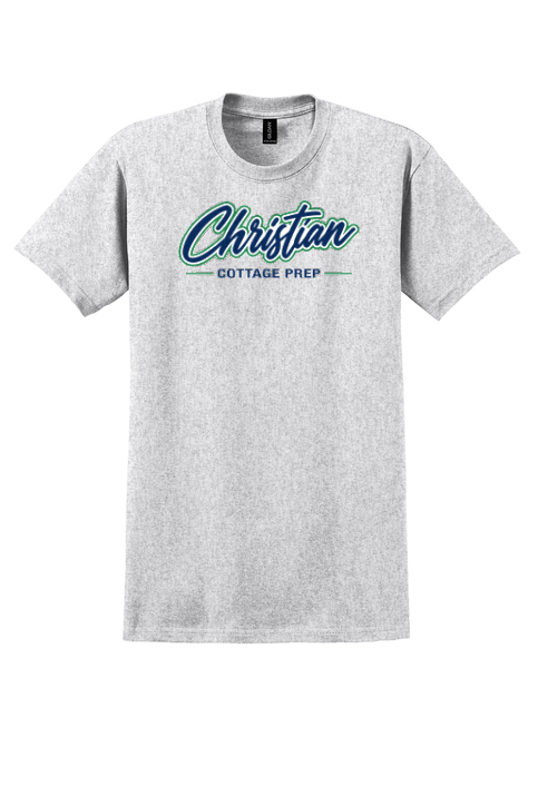 Christian Cottage Prep Script Logo Full Chest T-Shirt