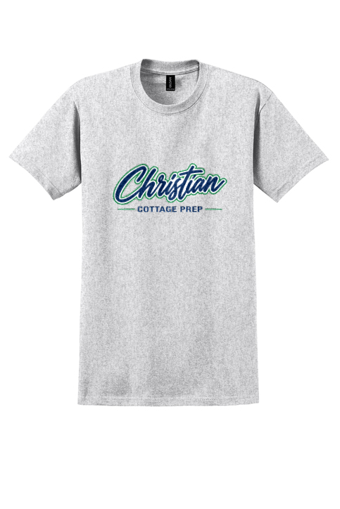 Christian Cottage Prep Script Logo Full Chest T-Shirt