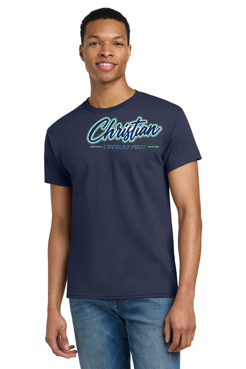 Christian Cottage Prep Script Logo Full Chest T-Shirt