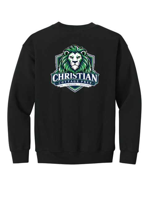 Christian Cottage Prep Youth Logo Left Chest Front / Full Back Sweatshirt