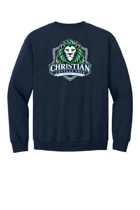 Christian Cottage Prep Logo Left Chest Front / Full Back Sweatshirt