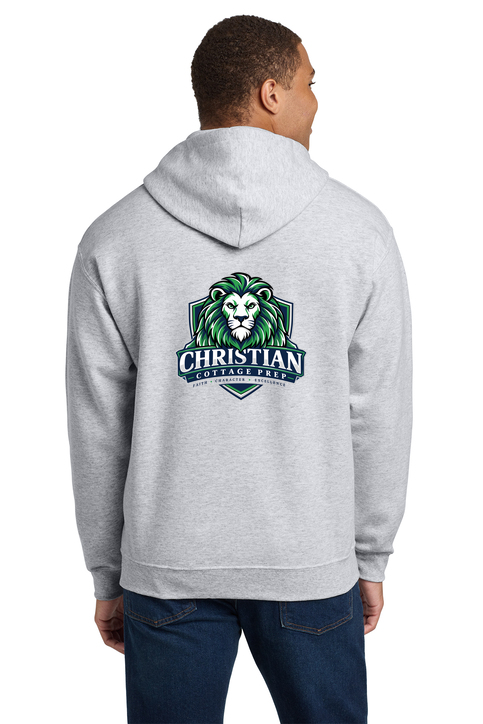 Christian Cottage Prep Logo Left Chest Front / Full Back Hooded Sweatshirt