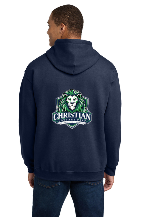 Christian Cottage Prep Logo Left Chest Front / Full Back Hooded Sweatshirt