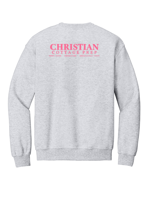 Christian Cottage Prep Pink Logo Left Chest Front / Full Back Sweatshirt