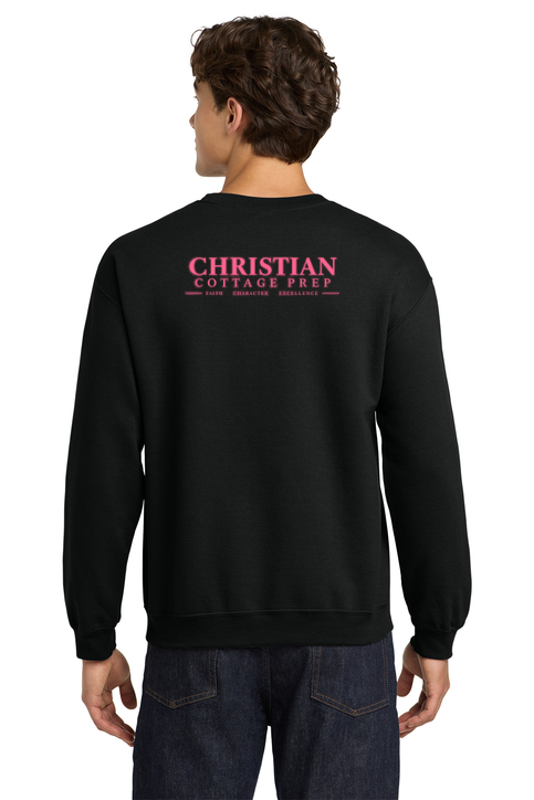 Christian Cottage Prep Pink Logo Left Chest Front / Full Back Sweatshirt