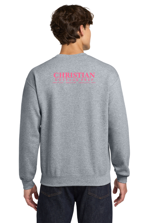 Christian Cottage Prep Pink Logo Left Chest Front / Full Back Sweatshirt
