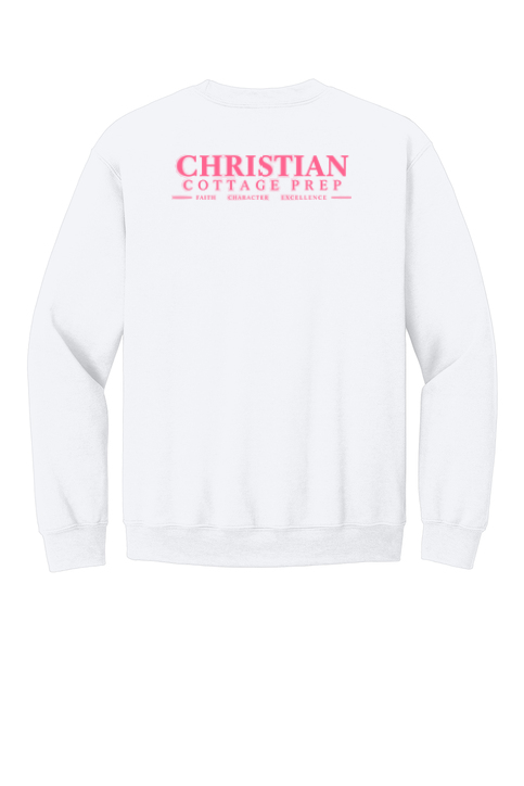 Christian Cottage Prep Pink Logo Left Chest Front / Full Back Sweatshirt