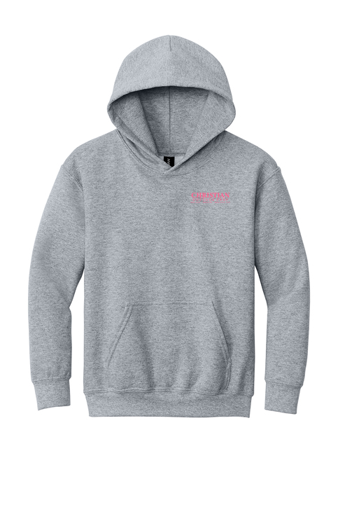 Christian Cottage Prep Youth Pink Logo Full Chest Two Sided Hooded Sweatshirt