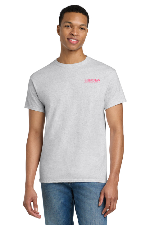Christian Cottage Prep Pink Logo Left Chest Front / Full Back T-Shirt