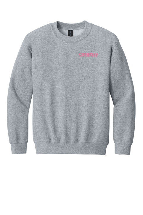 Christian Cottage Prep Youth Pink Logo Left Chest Sweatshirt