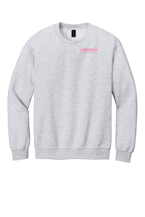 Christian Cottage Prep Pink Logo Left Chest Sweatshirt