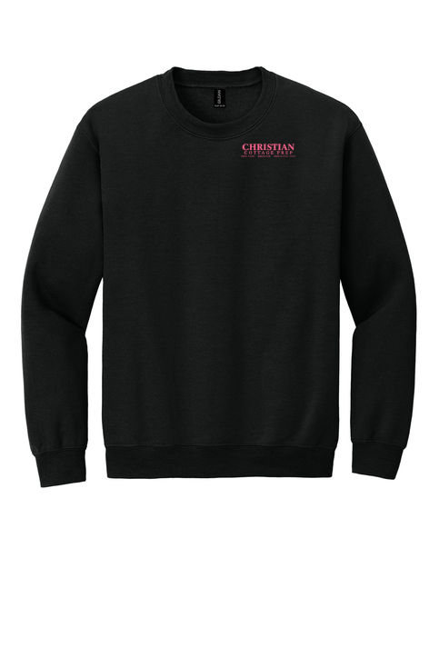 Christian Cottage Prep Pink Logo Left Chest Sweatshirt