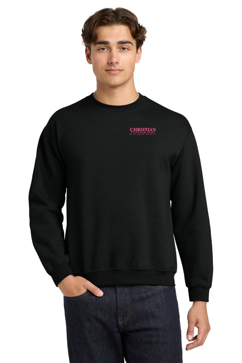 Christian Cottage Prep Pink Logo Left Chest Sweatshirt