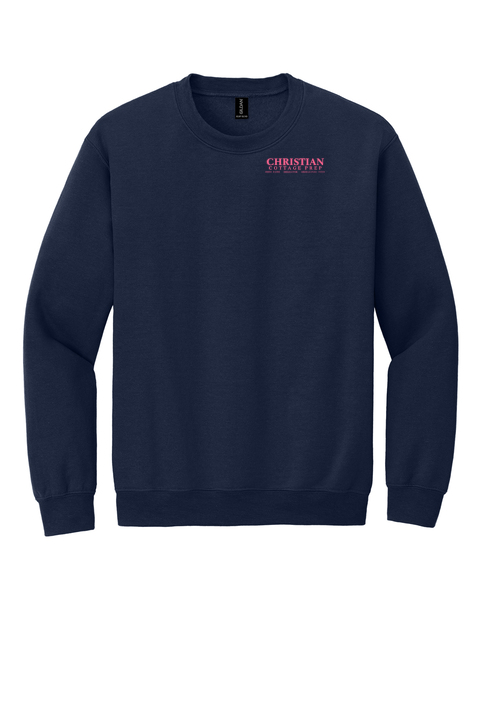 Christian Cottage Prep Pink Logo Left Chest Sweatshirt
