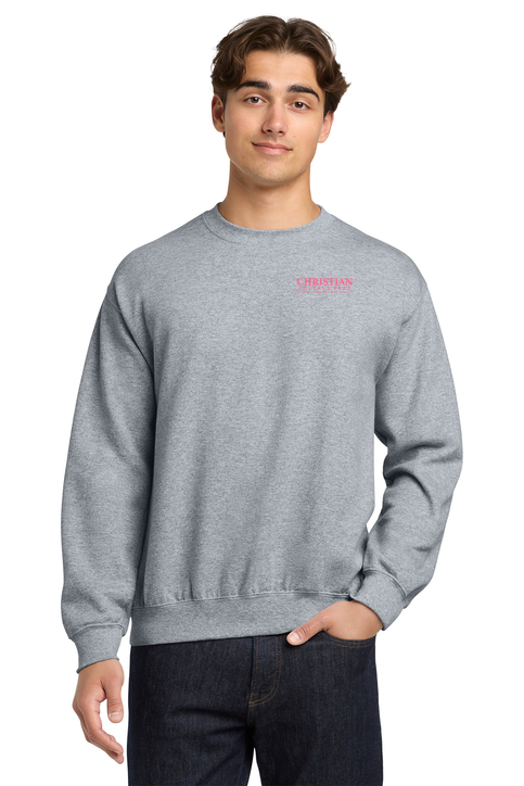 Christian Cottage Prep Pink Logo Left Chest Sweatshirt