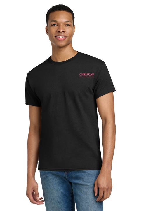 Christian Cottage Prep Pink Logo Left Chest T-Shirt