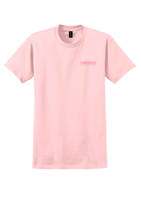 Christian Cottage Prep Pink Logo Left Chest T-Shirt