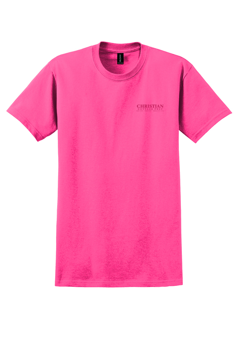 Christian Cottage Prep Pink Logo Left Chest T-Shirt