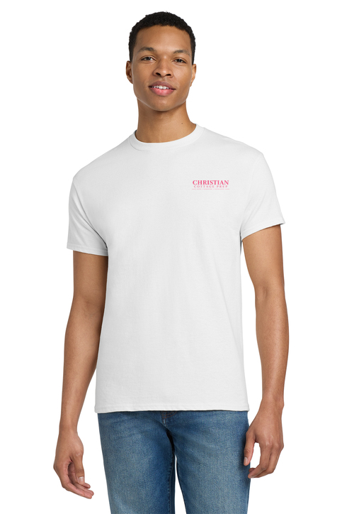 Christian Cottage Prep Pink Logo Left Chest T-Shirt