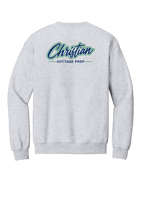 Christian Cottage Prep Script Logo Left Chest Front / Full Back Sweatshirt