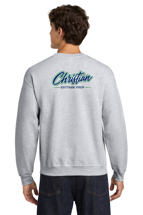 Christian Cottage Prep Script Logo Left Chest Front / Full Back Sweatshirt