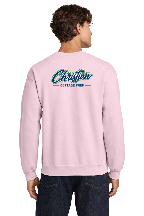 Christian Cottage Prep Script Logo Left Chest Front / Full Back Sweatshirt