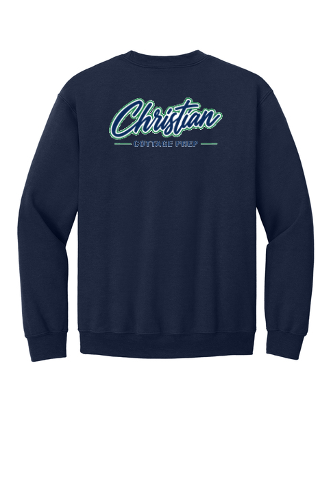 Christian Cottage Prep Script Logo Left Chest Front / Full Back Sweatshirt