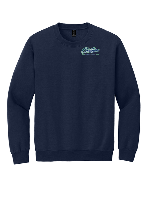 Christian Cottage Prep Script Logo Full Chest Two Sided Sweatshirt