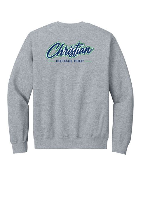 Christian Cottage Prep Script Logo Left Chest Front / Full Back Sweatshirt