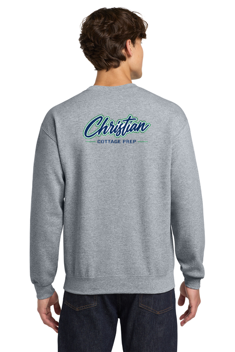 Christian Cottage Prep Script Logo Left Chest Front / Full Back Sweatshirt