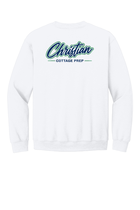Christian Cottage Prep Script Logo Left Chest Front / Full Back Sweatshirt