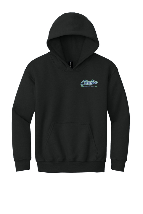 Christian Cottage Prep Youth Script Logo Full Chest Two Sided Hooded Sweatshirt