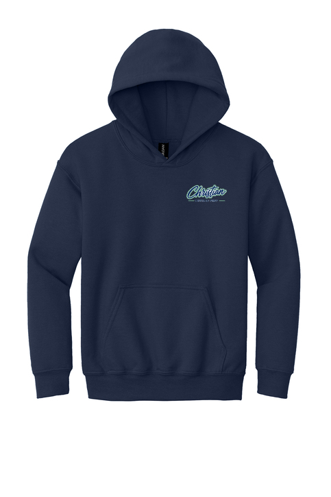Christian Cottage Prep Youth Script Logo Full Chest Two Sided Hooded Sweatshirt