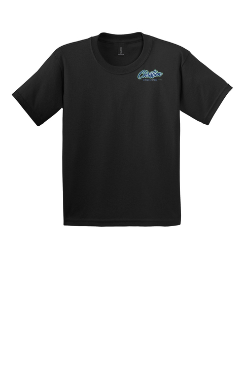 Christian Cottage Prep Youth Script Logo Full Chest Two Sided T-Shirt