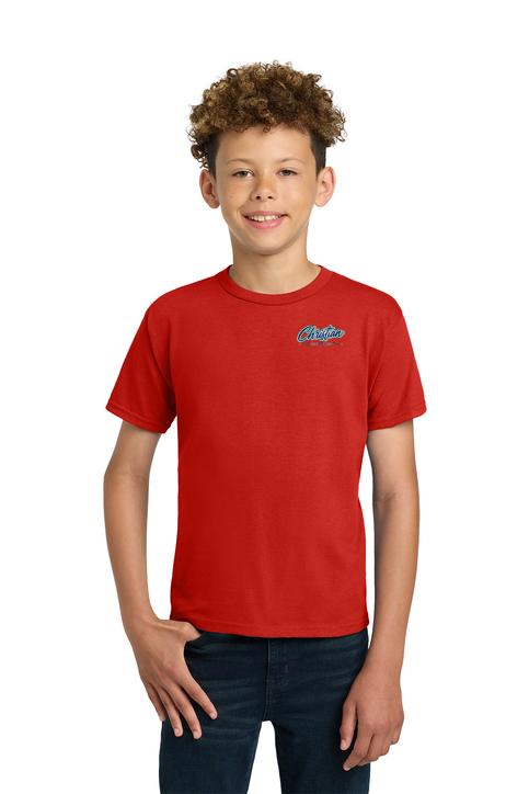 Christian Cottage Prep Youth Script Logo Left Chest Front / Full Back T-Shirt