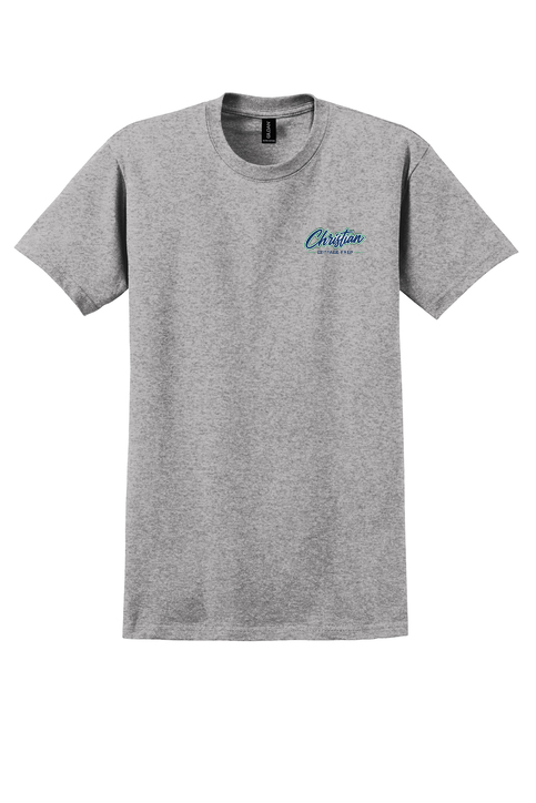 Christian Cottage Prep Script Logo Full Chest Two Sided T-Shirt