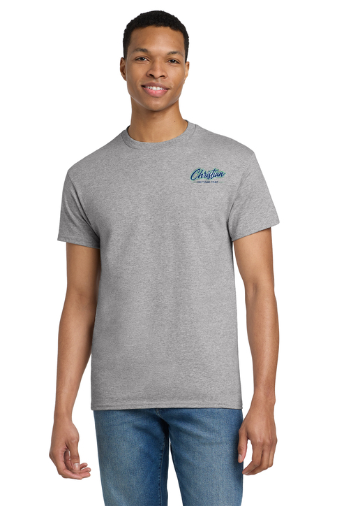 Christian Cottage Prep Script Logo Full Chest Two Sided T-Shirt