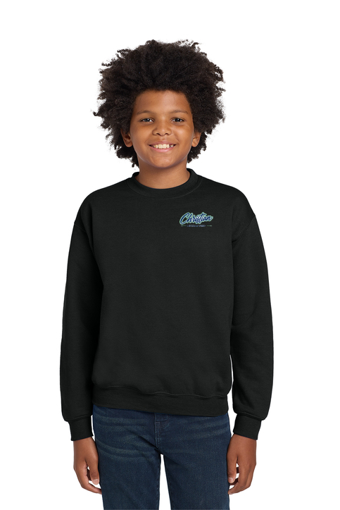 Christian Cottage Prep Youth Script Logo Left Chest Sweatshirt